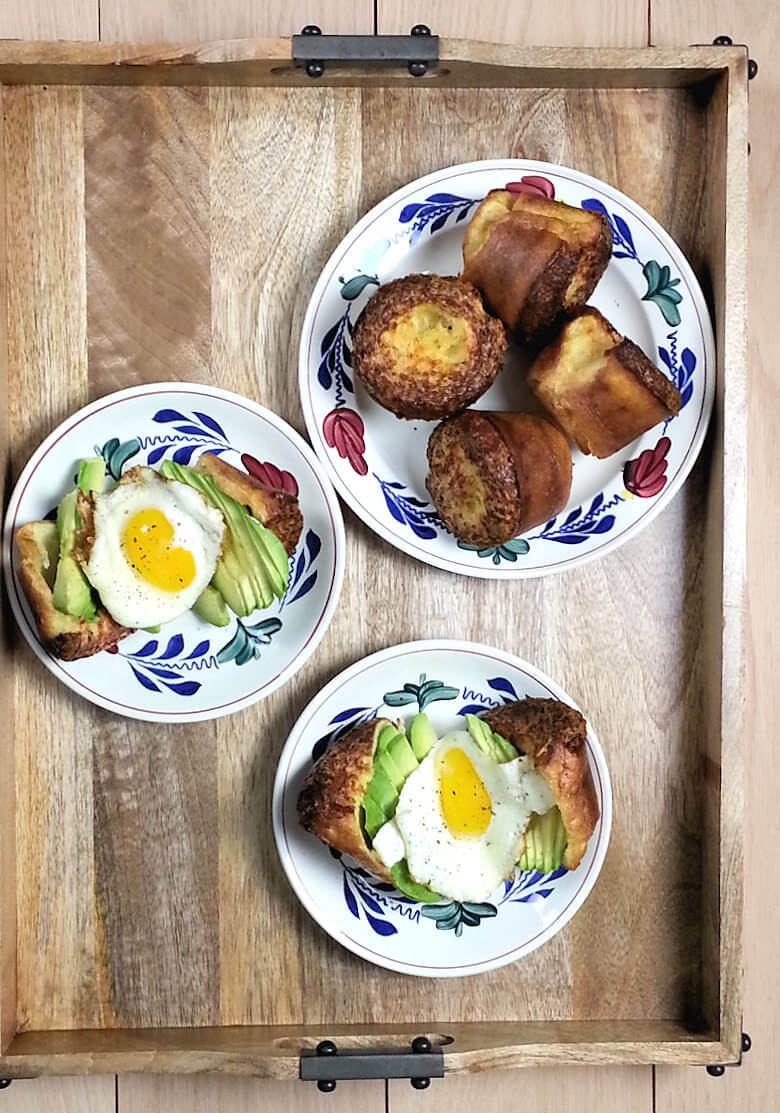Picture of Cheddar Popover Sandwiches with Avocado and Fried Egg